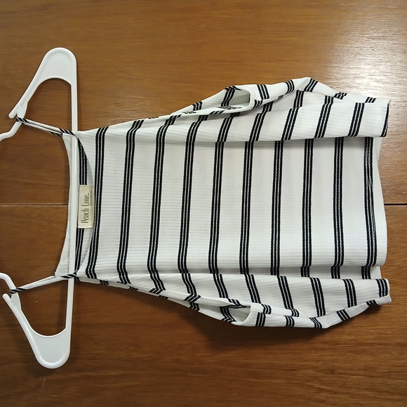 Peach Love California Monochrome Striped Top - Picture 1 of 3